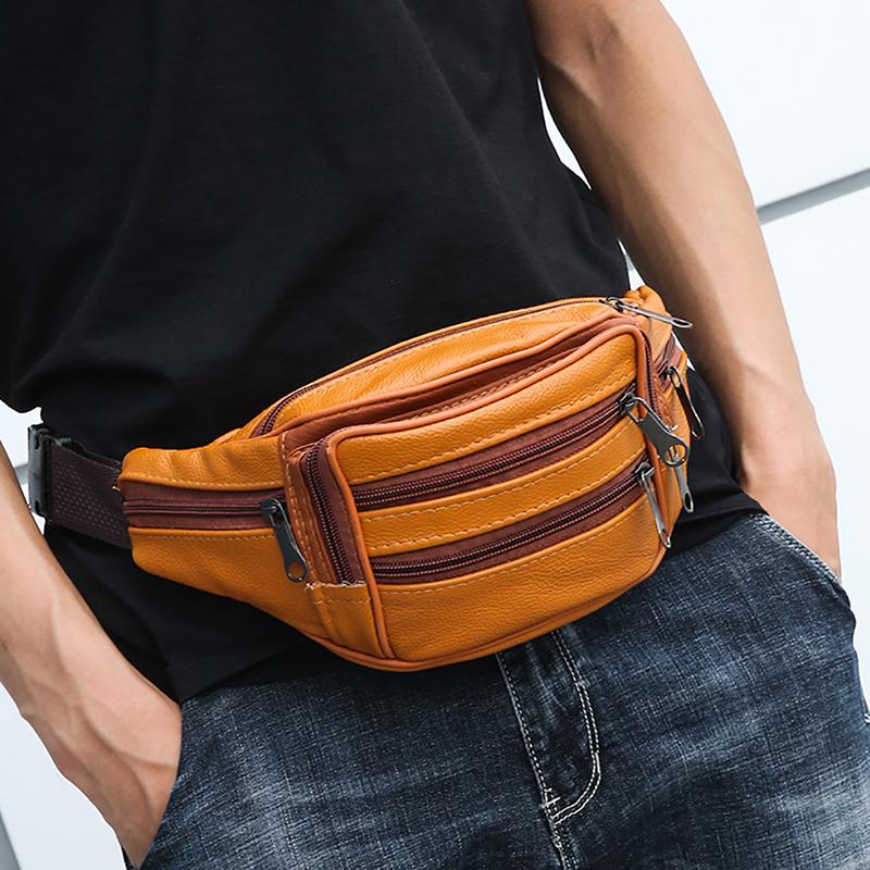 Buy Men's Leather Purse Men's Storage Bag Travel Pockets Belt Mobile