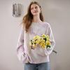 Xiangying Women's Purple Tie-Dye Butterfly Sequin Knit Sweater