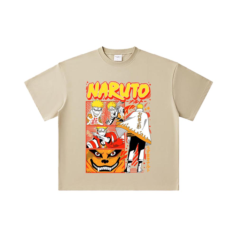 260 GSM Double Yarn 32 Count 100% Cotton Naruto V2 Hokage Print Unisex Heavy Cotton T Shirt