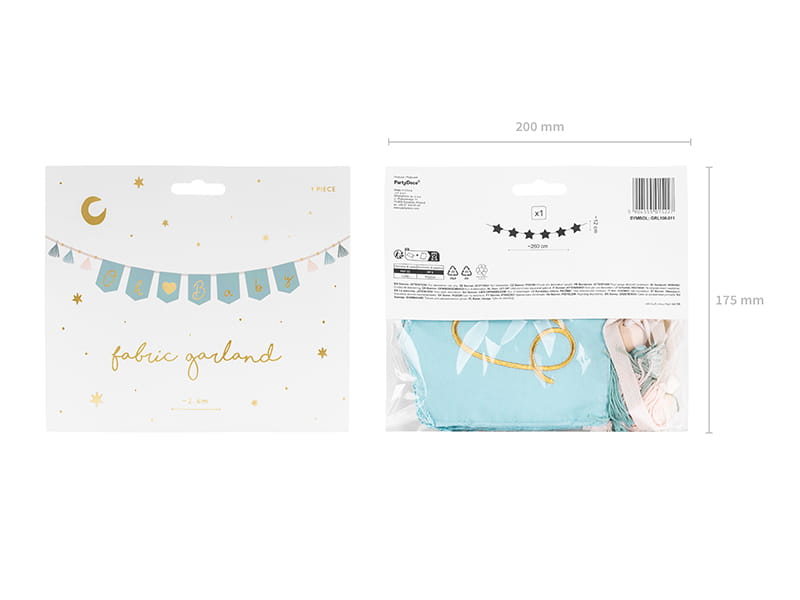 Partydeco Baner Oh Baby Z Fredzlami 2 5 M Blekit