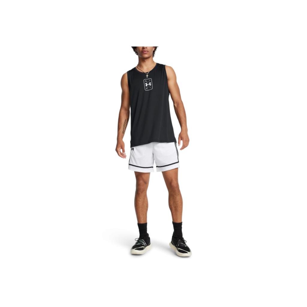 Under Armour Zone Pro 7 Inch Mesh Color Block Fashion Versatile Breathable Sports Shorts Men shorts White 1387089-100