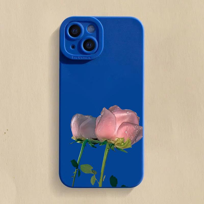 Rose Flower Phone Case For iPhone 16 Pro Max Case For iPhone 11 13 12 15 14 Pro Max 7 8 Plus XS X Soft Silicone Shockproof Cover