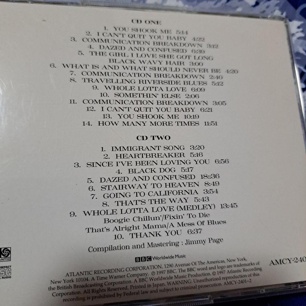 [USED] CD/Led Zeppelin...BBC Live (2-disc set)