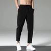 Men's Summer Thin Ice Silk Casual Quick Dry Elastic Pants Breathable Loose Straight Leg Sporty Comfortable Lightweight Trousers