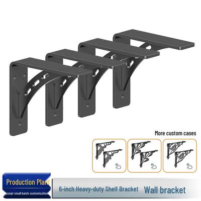 6-inch Heavy-Duty Wall Shelf Brackets, 40kg Load Capacity, High-Strength Metal Mantel Support, 4-Pack