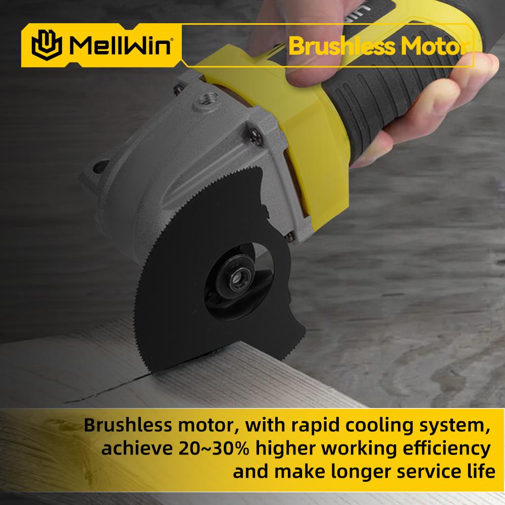 MELLWIN Børsteløs oscillerende multifunksjonsverktøy Renovator Elektrisk sag Trimmer Klippe trebearbeidingsmaskin For 21V 18V Batteri