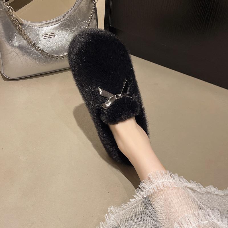 

Мода 2025 Новые осенне-зимние туфли Мэри Джейн 2-в-1 с плюшевой подкладкой, хлопковые туфли для женщин для ношения на улице 40