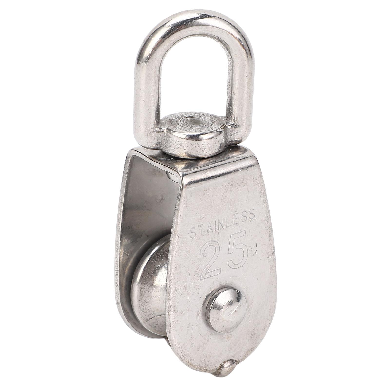 

Морський шків з нержавіючої сталі, підйомний один шків, дротяний трос, висить буксирне колесо для вітрильника M25, Load Capacity: 150kg/330.