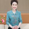 Mom spring long-sleeved shirt middle old woman grandma spring and autumn women's shirt old woman clothes