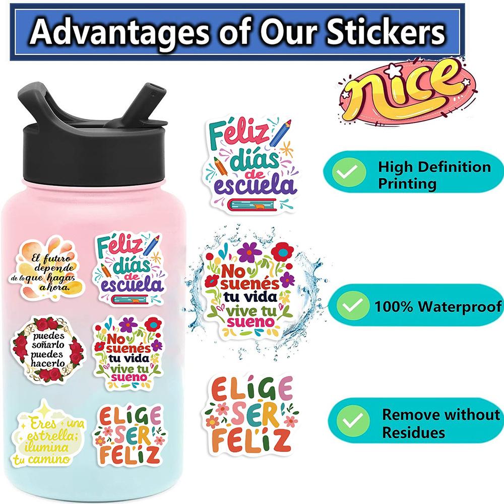 100 New Spanish Inspirational Graffiti Stickers Decorate Guitar Notebook Suitcase DIY Waterproof