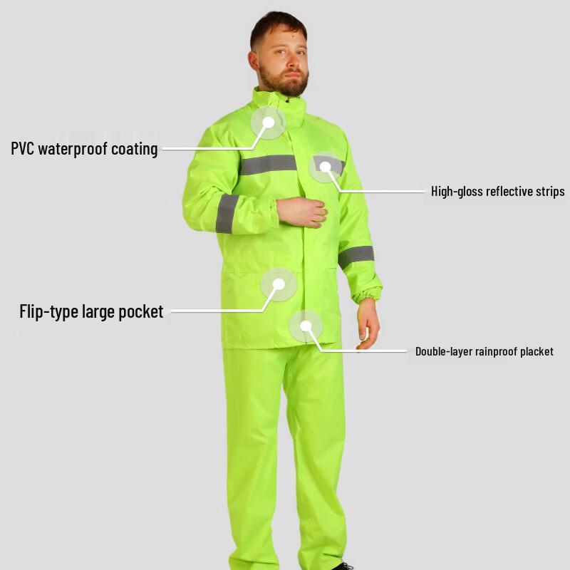 FX008 Reflective Split Duty Rain Suit L