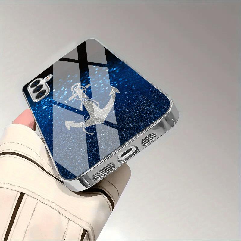 Creative anchor hook pattern glass phone case suitable for Samsung Galaxy S26 S25 S24 S22 S21 S20 FE/Ultra/Plus anti drop