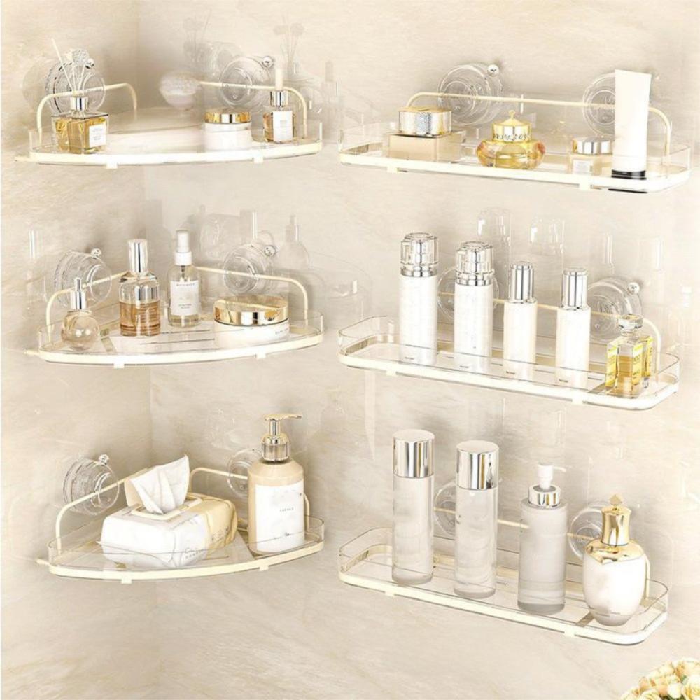 Punch Free Storage Shelf Suction Cup Triangle Shelf High Quality Organizer Rack  Home Use