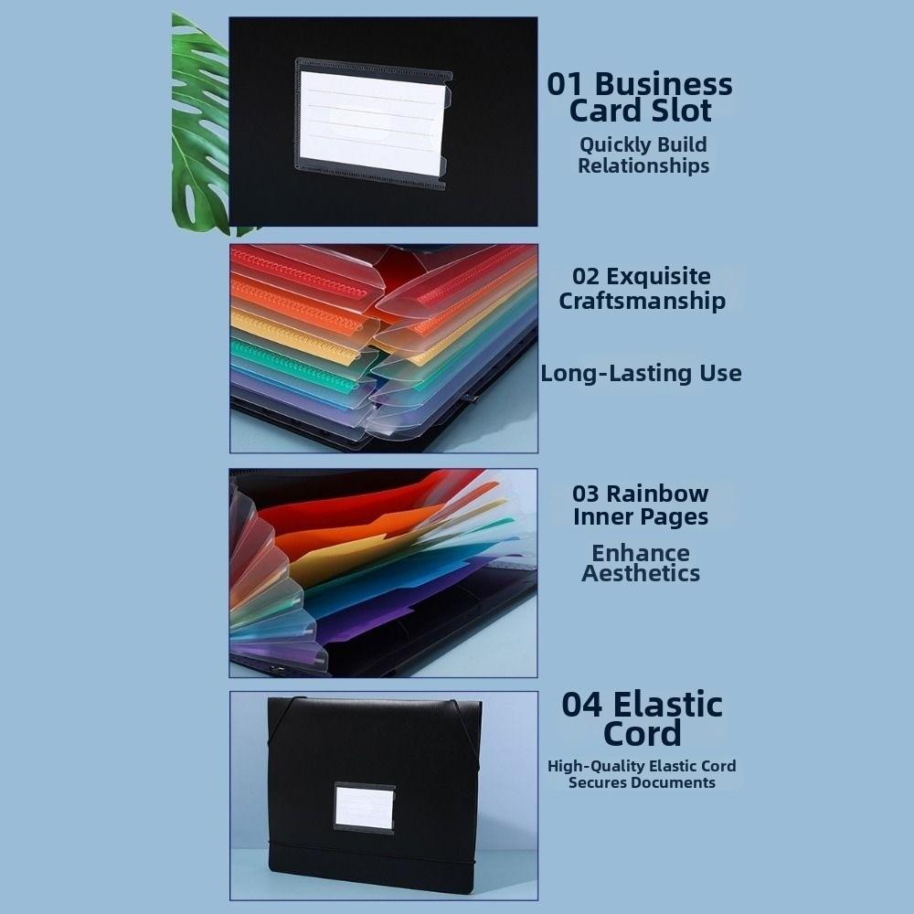 Dustproof Test Paper Storage Bag 7/13 Pockets Accordion File Folder Stationery