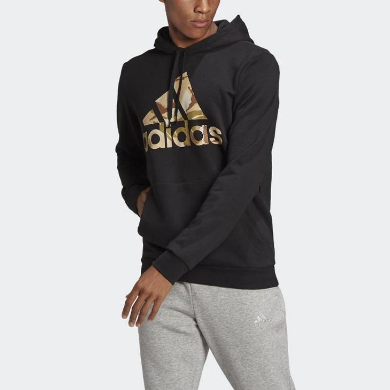 adidas Camo potisk loga HD Sportovní mikina s kapucí Pánské topy Černá GL0019