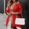 Winter Warm Hooded Coat Women Long Sleeve Solid Color Zipper Loose Fashion