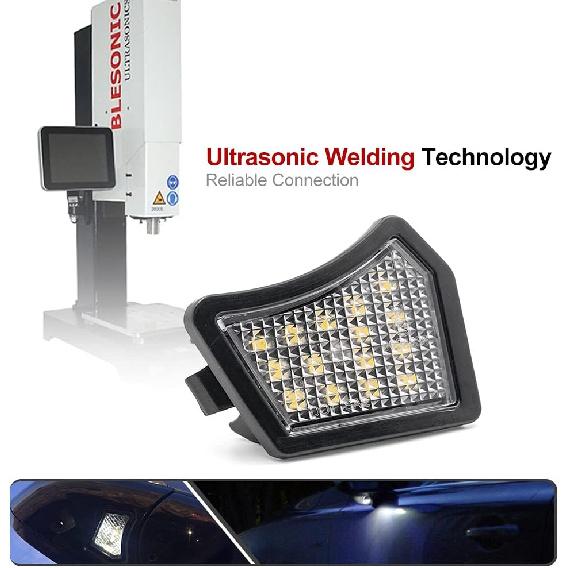 2Pcs White LED Under Side Mirror Puddle Light Lamp for Volvo S60 S 80 V70 Jaguar XF XK XFR XE-Type XJ-Type Xenon White