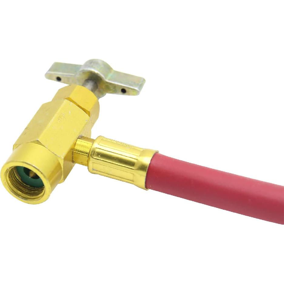 

Комплект шлангов для заправки хладагентом R1234YF, с пробойником для баллонов 1/2 LH, шланг для баллона хладагента R-1234YF для кондиционера с манометром, с R1234YF для низкой стороны