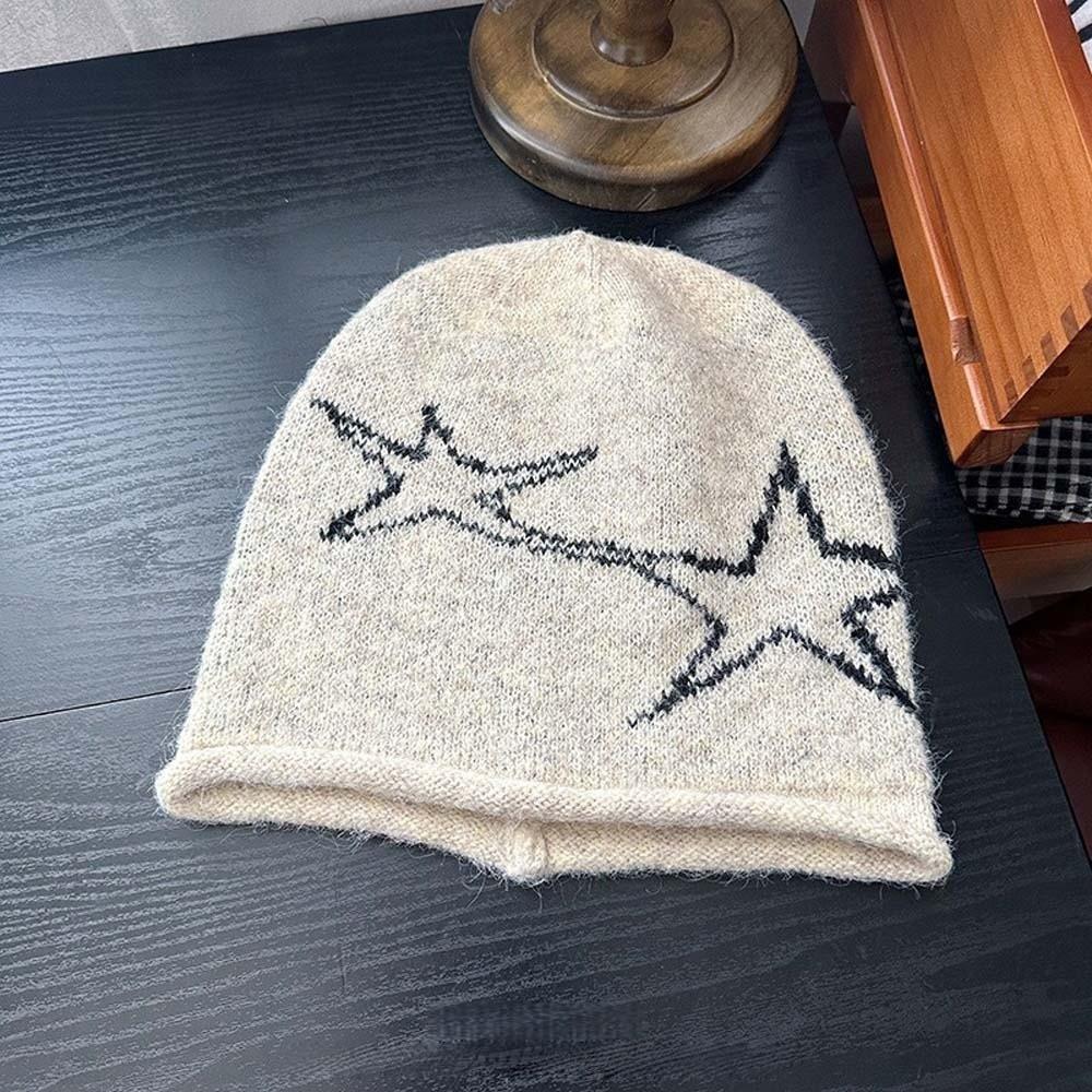 Hip-hop Star Knitted Hat Elastic Y2K Pullover Cap Fashion Brimless Beanie Cap Autumn