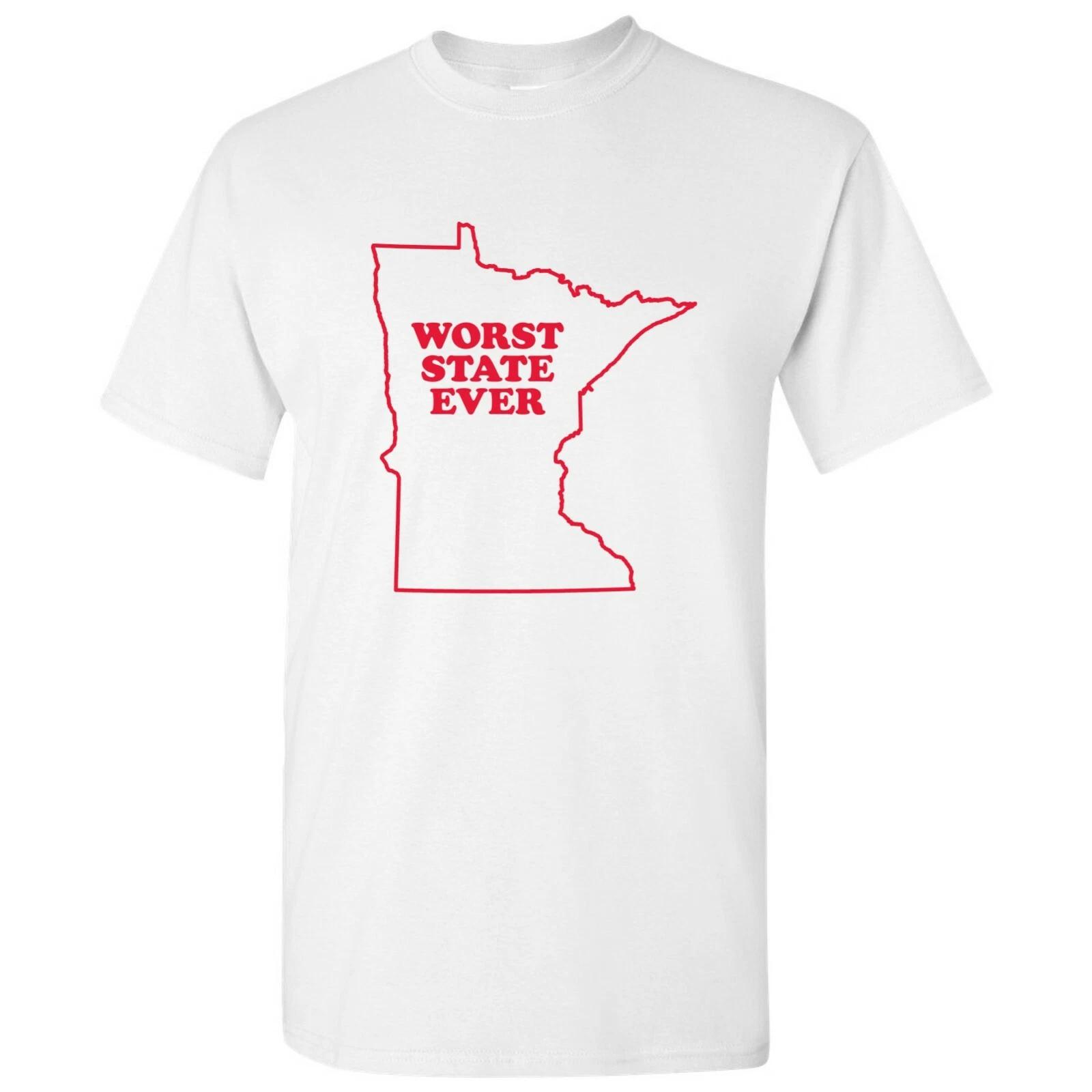 

Minnesota Worst State Ever - Hometown Sports Rivalry T-Shirt - White 2XL