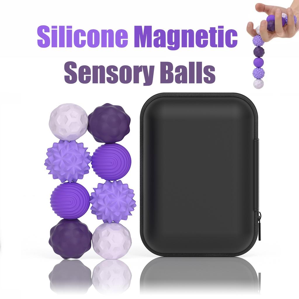 Magnetic Sensory Balls Silicone Pocket-friendly Fun Autism Calming Fidgeting Toys for Adults Kids To Relieve Stress Massage Ball