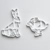 Easter Bunny Cookie Cutter 3D Static Running Rabbit Fondant Biscuit Stamp Embossed Mold Hand Press Pastry Cake Decorating Tools
