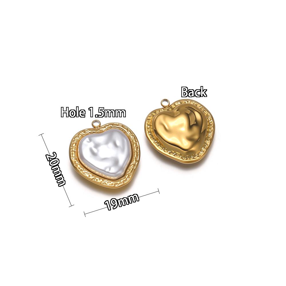 5pcs Stainless Steel Heart Star Pearls Charms DIY Women Classical Necklace Pendant Jewelry Findings Bracelets Earrings Making