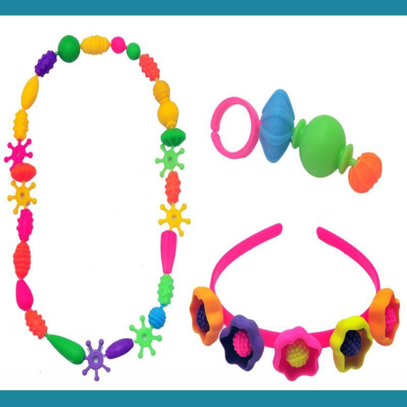 Children's DIY Bead Jewelry Making Kit Beginner Friendly Craft Set for Girls Make Necklace Bracelet Ring Art Craft Gift