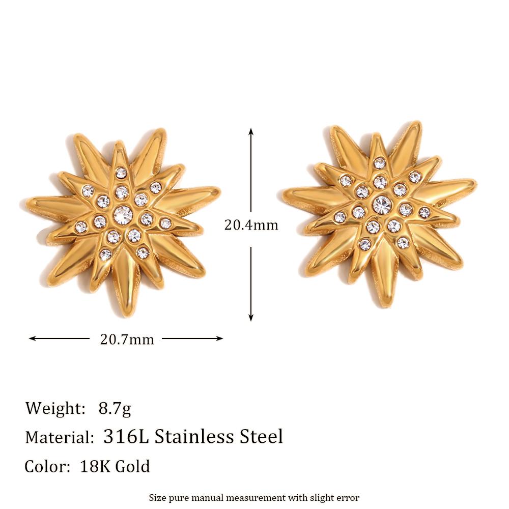 

MamacitaSlay Minimalist Star Zircon Stud Earrings 18K Gold Plated Stainless Steel Waterproof Jewelry Women s High Quality Gift золотой