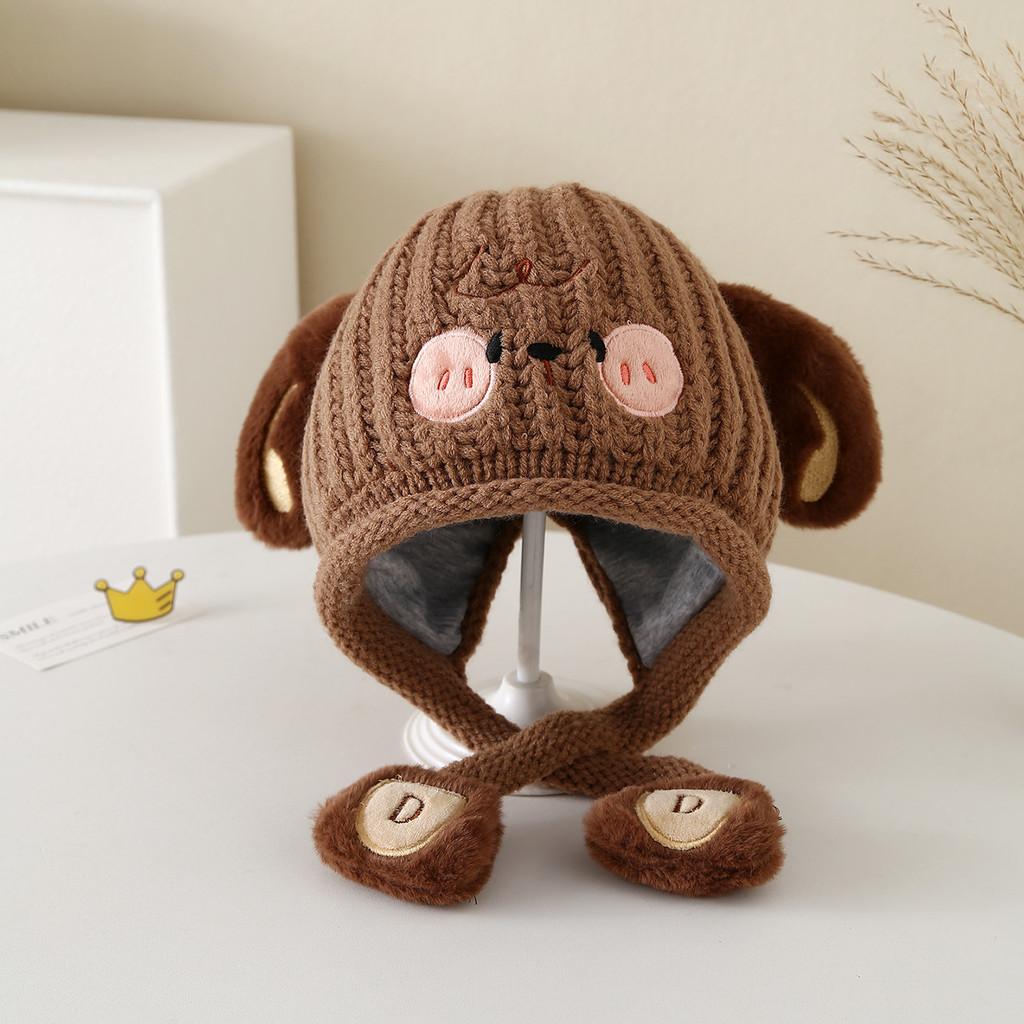 Baby Knit Hat Cute Dog Cartoon Kids Winter Warm Beanie For Children Children