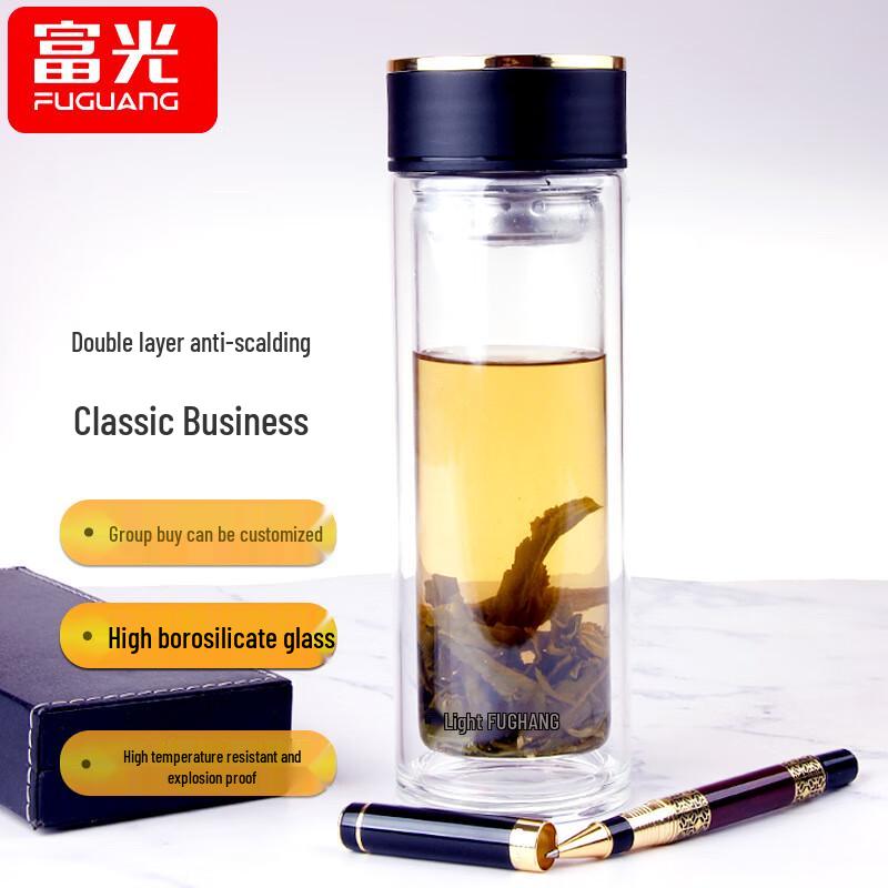 Fuguang Double-Layer Glass Tea Cup