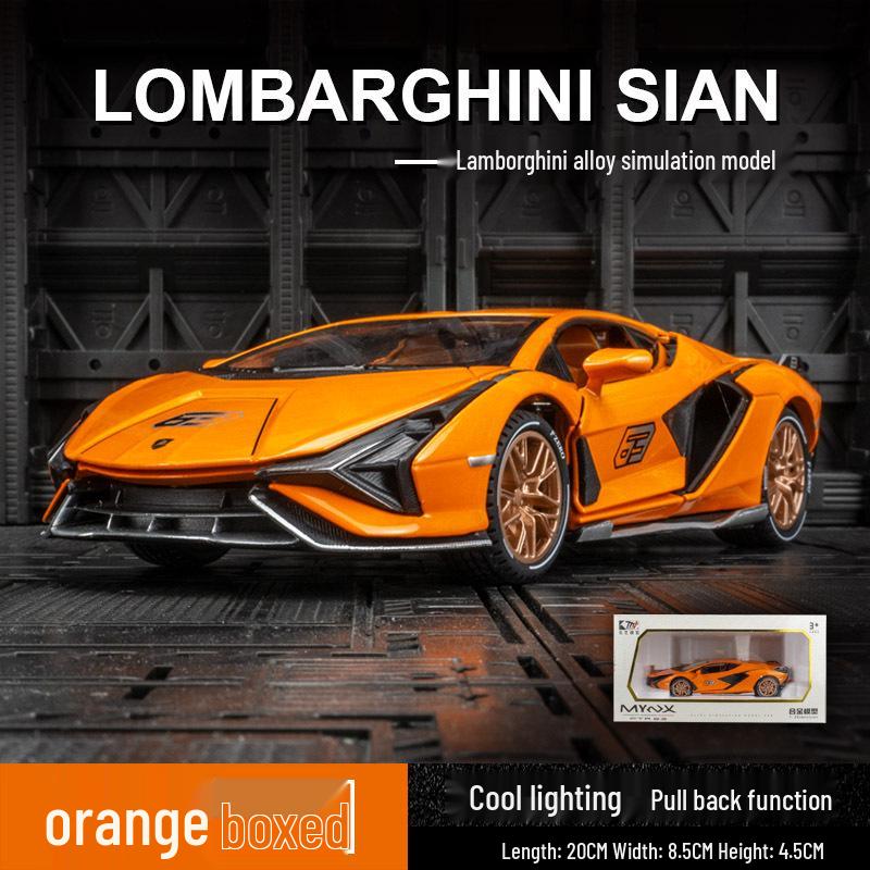 

Mingyi MY149 Модель автомобиля Lamborghini SIAN из сплава, Звук и свет, Инерционный механизм, 4 открывающиеся двери, Детская игрушка.