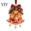 Stunning Fairy Tale Hanging Decor Bell Christmas Ornament, 2D Flat Flower Elegant Ornaments for Stores Decoration, Acrylic Xmas Tree Pendant
