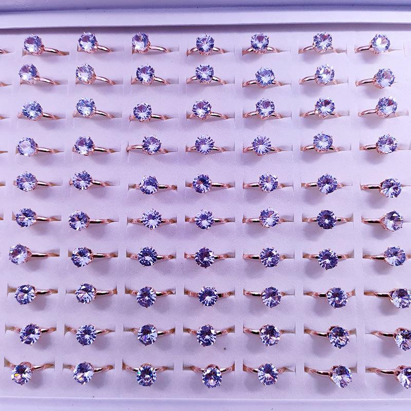 10 pairs of colored crystal zirconia rings alloy rings for ladies party rings