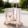 Trolley Case Cat Bag Large Capacity Two Cats Outdoor Travel Transparent Trolley Case Medium Dog Outing Bag