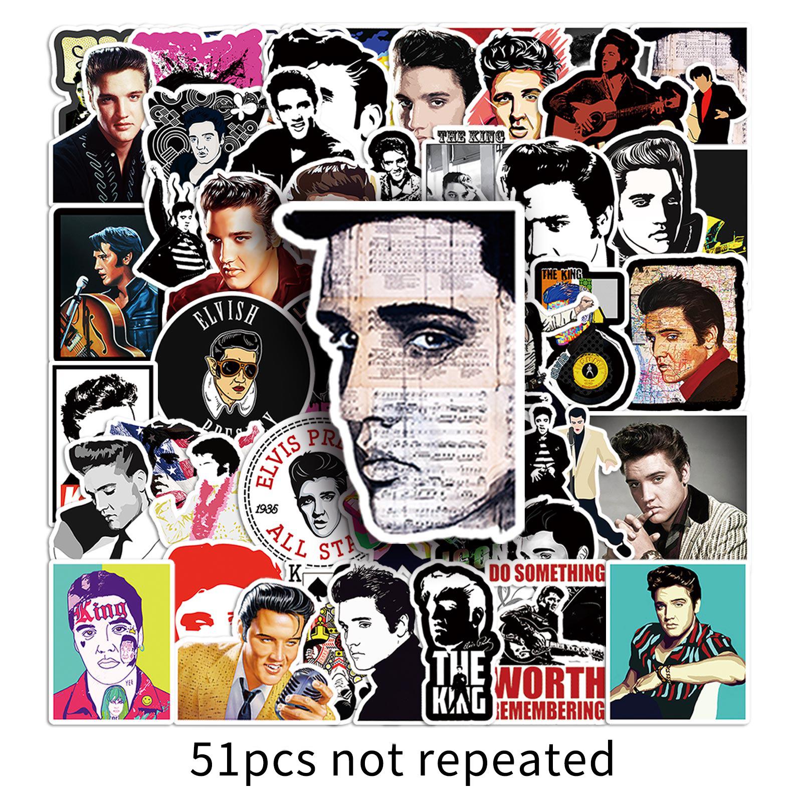 51 Elvis Presley Celebrity Stickers - Waterproof, No-Trace, for Journaling & Decoration