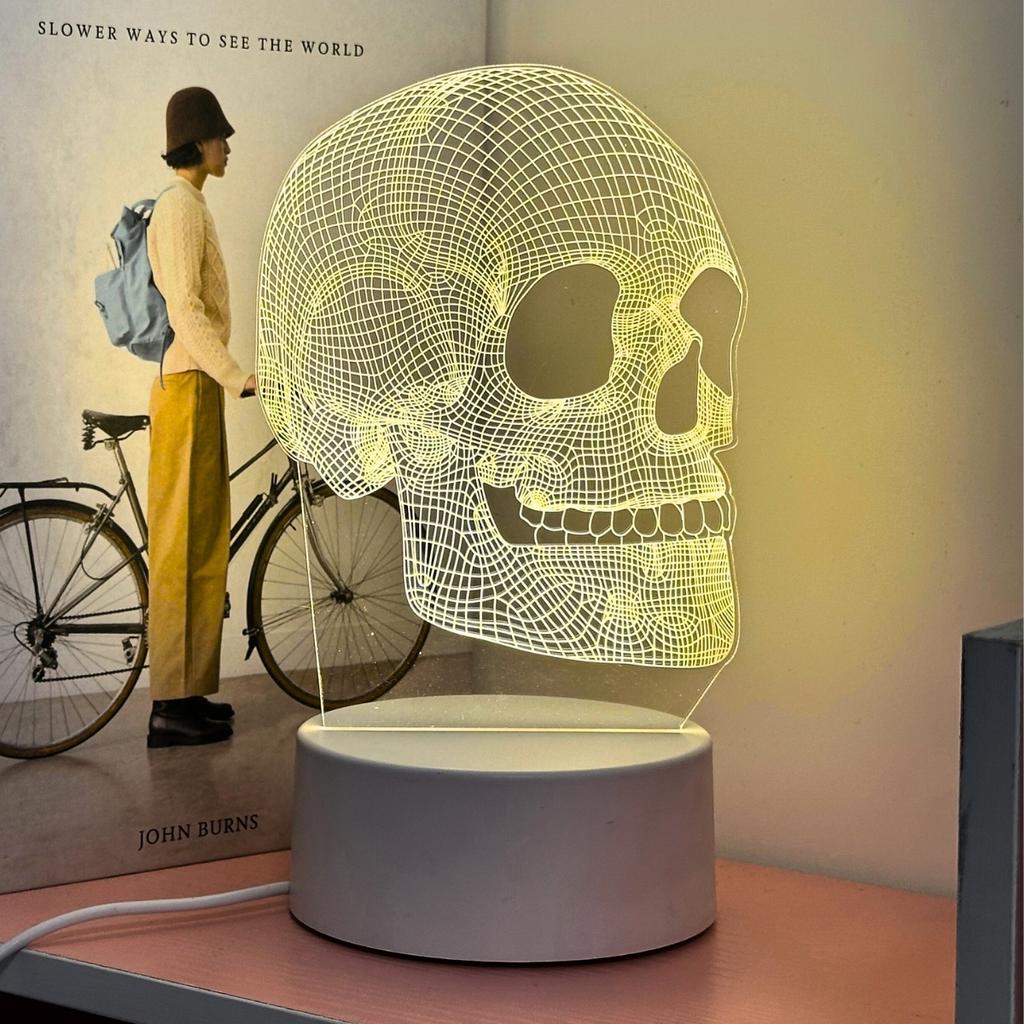 3D Crystal Skull LED Night Light - The Perfect Choice for Halloween and Birthday Gifts, Home Decoration, and Unique Souvenirs