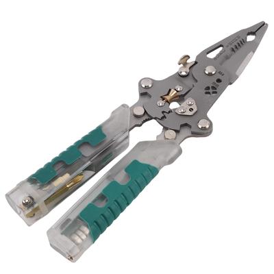20 in 1 Abisolierer Multifunktionales Elektrisches Test Faltzange Werkzeug zum Abisolieren Crimpen Klemmen 8,8 Zoll