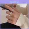Exquisite S925 Silver Geometric Open Ring For Women Minimalist Fashion Accessory