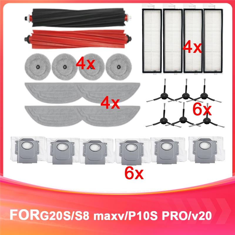 A04V Replacement For Roborock HEPA Filter,Dust Bag Full Accessory Pack For Enhanced Cleaning