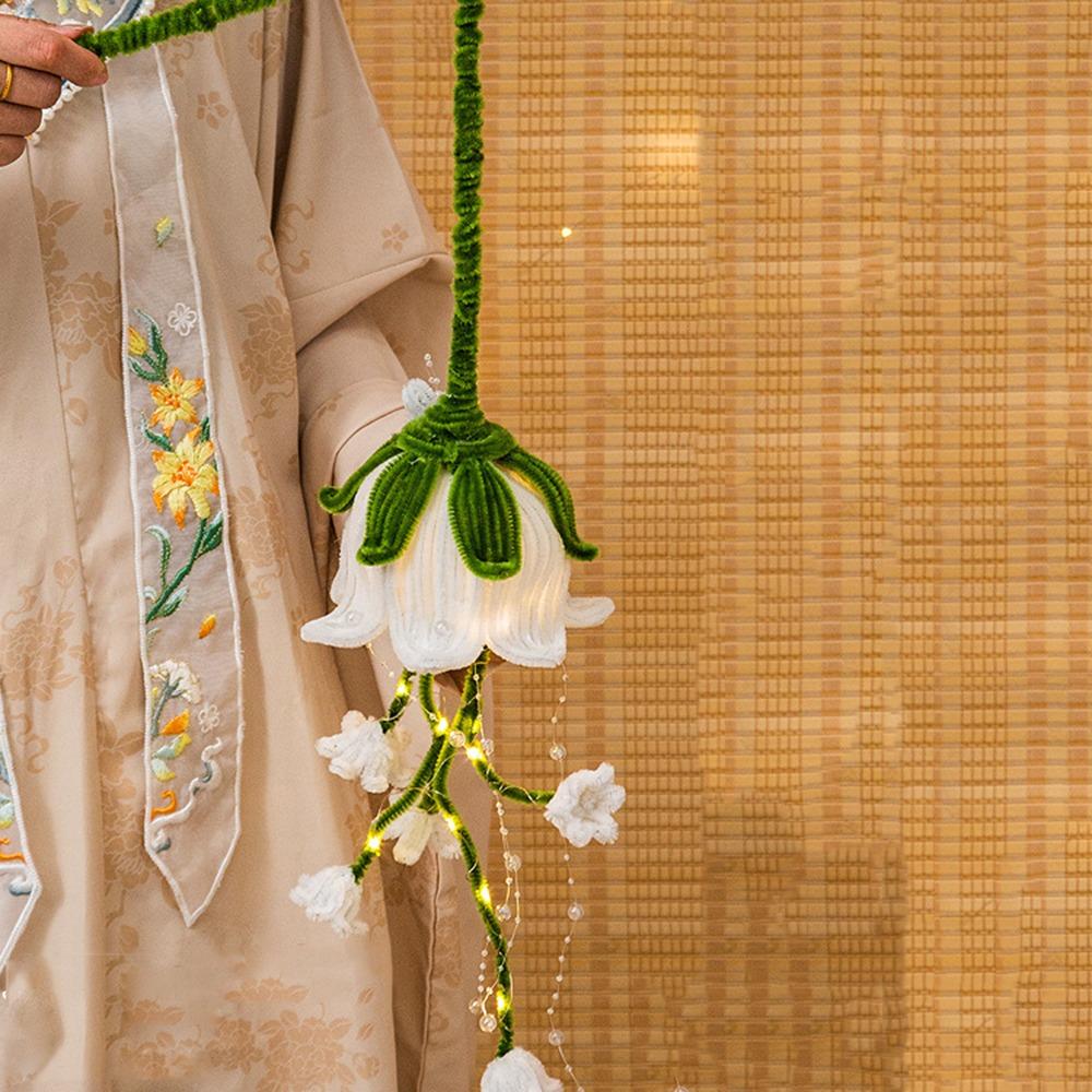 DIY Material Bag Bell Flower Lantern Chinese Style DIY Mid-Autumn Glowing Lantern  Toy