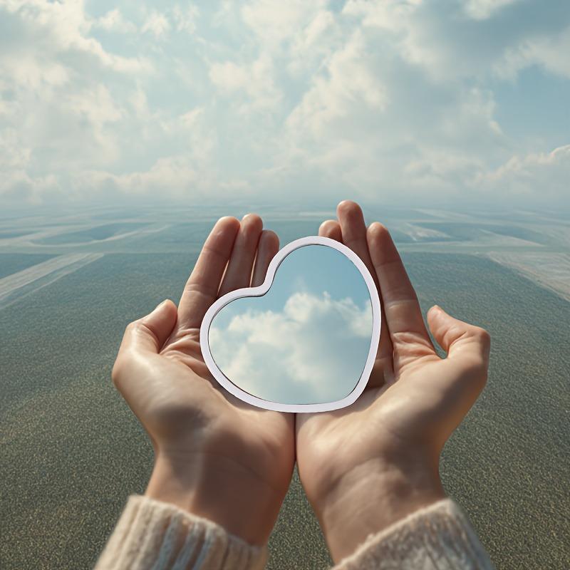 48/96pcs Portable Mirror Wedding Season Sweet Party Favors Heart-Shaped Pocket Glass Makeup Mirrors for Travel Gifts Home Decor