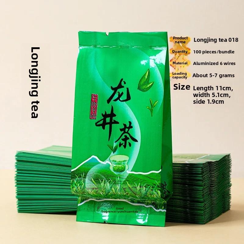 Green Tea Small Bubble Bag Printing Dragon Well Biluochun Jasmine Tea Packaging Bag Snack Subpackage Bag Dingsheng
