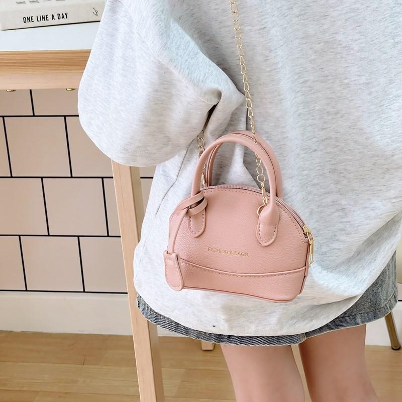 Color Unisex Solid Mini Pu Shell Bags Stitch Detail Children School Outings