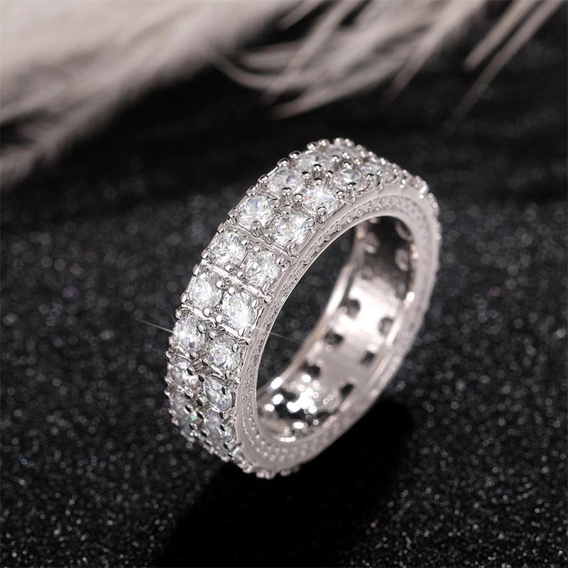 Cao Shi Men's Lux Zircon Punk Hip Hop Ring - European/American Fashion, Street Style, Couple's Band