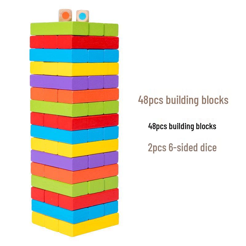 Pädagogisches Holz-Stapelspiel für Kinder – Balance- und Ziehklötze Spielzeug