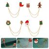 Fashion Christmas Brooch Tassels Chain Clothing Pin Santa Tree Wreath Gift Badges Lapel Pin Party Jewelry Festive Pin