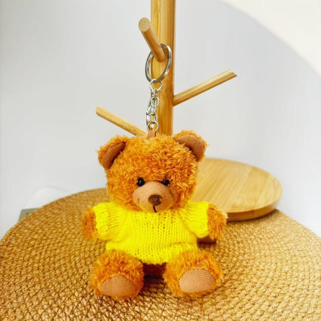 Wearable Teddy Bear Keychain Pendant – Plush Toy Gift for Graduation Season with Logo Print