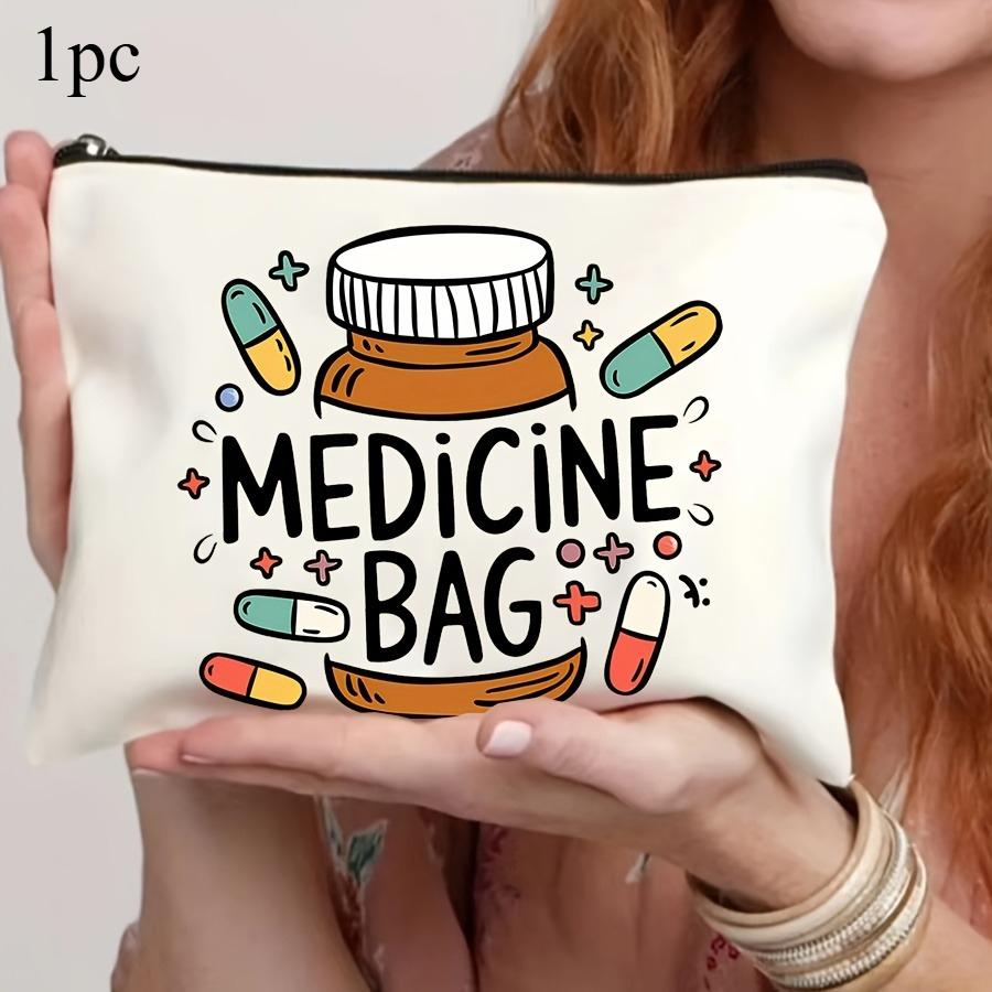 

1 шт. Косметичка с фармацевтическим логотипом, многофункциональная сумка на молнии, сумка для хранения украшений, идеальна для путешествий, маленькая сумка для хранения на молнии