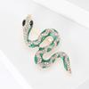 Green Snake Brooch for Women Lapel Pins Animal Design Badge Vintage Jewelry Accessories Gift